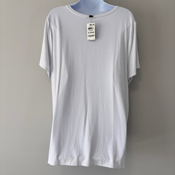 Alfani Women's Size XL White V-Neck Knit Short-Sleeve Relaxed-Fit T-Shirt NWT - Picture 3 of 4